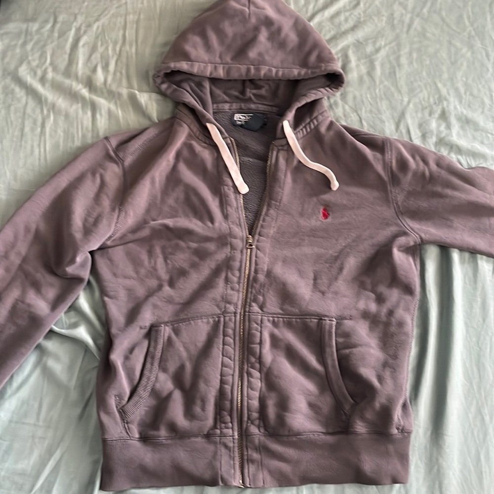 Grey Polo zip up hoodie